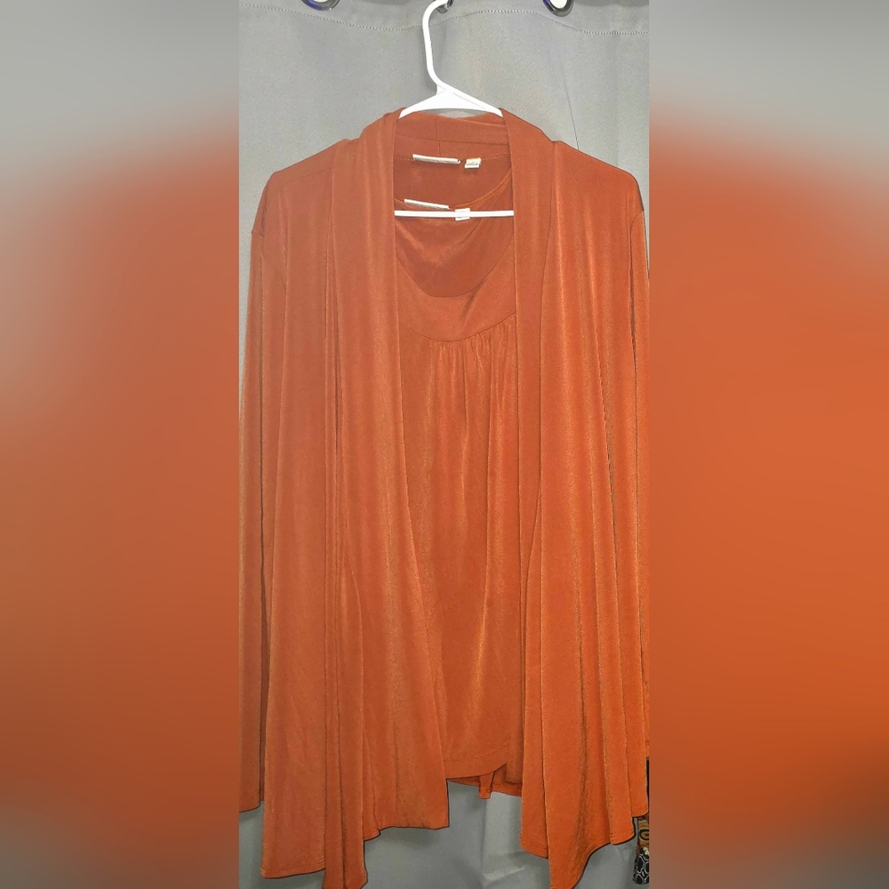 Susan Graver Terracotta Tank and Jacket